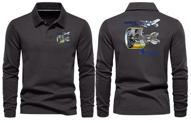 AIRBUS 380 ENGINE GP700LONG SLEEVE POLO
